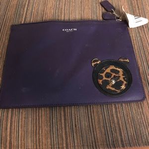 Coach zipped flat cosmetic bag